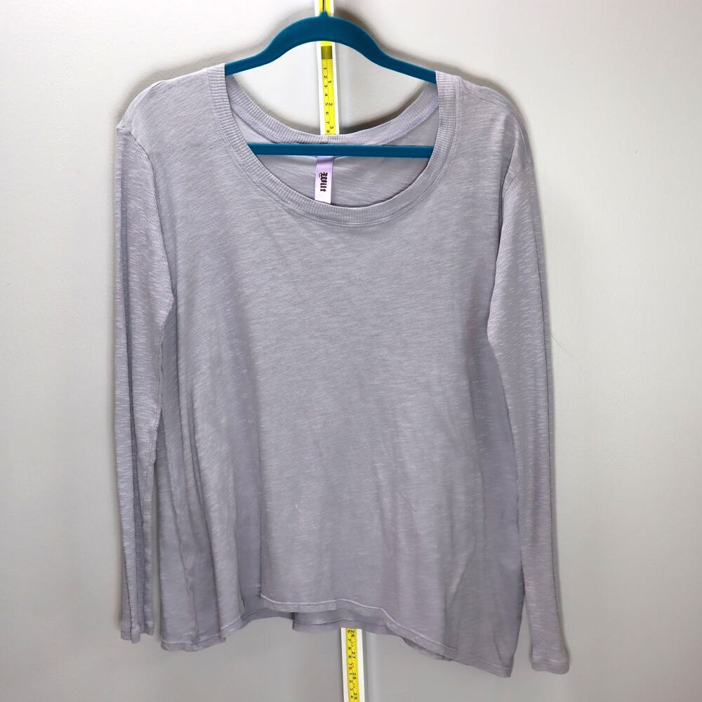 Wilt Made in USA‎ Gray Slub Knit Long Sleeve Top Size S